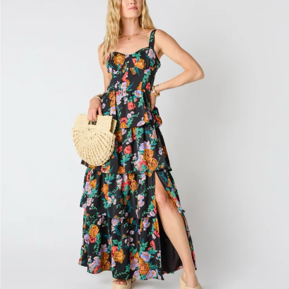 Floral Black Maxi Dress
